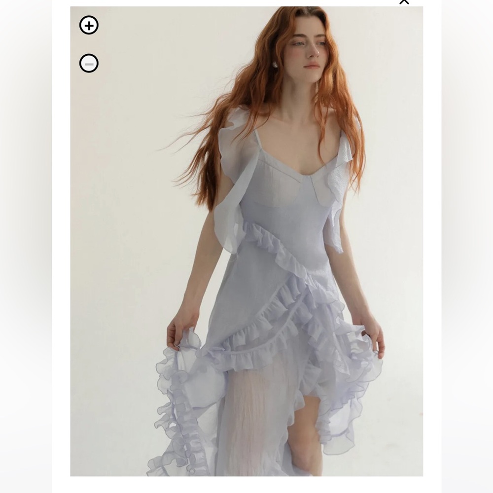 Sincethen Marine ruffled dress